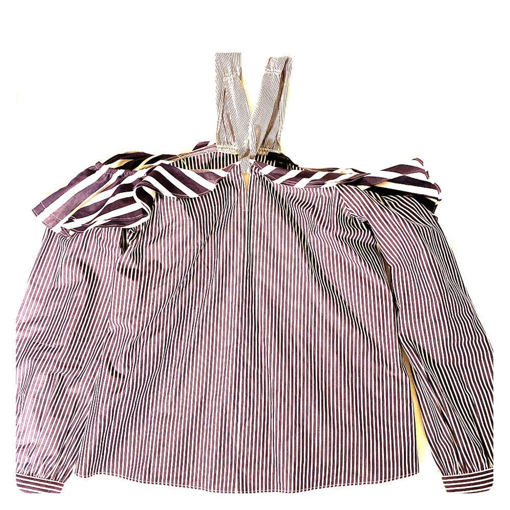 Jcrew Striped Halter Off Shoulder Blouse